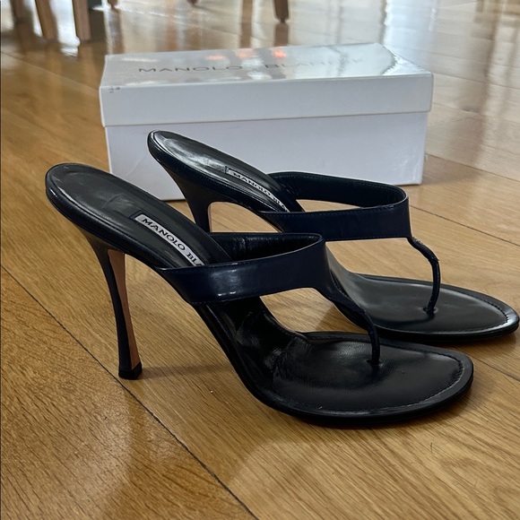 Manolo Blahnik Navy Women's Sandals - Picture 6 of 6